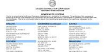 arizona corporation commission newspaper listing